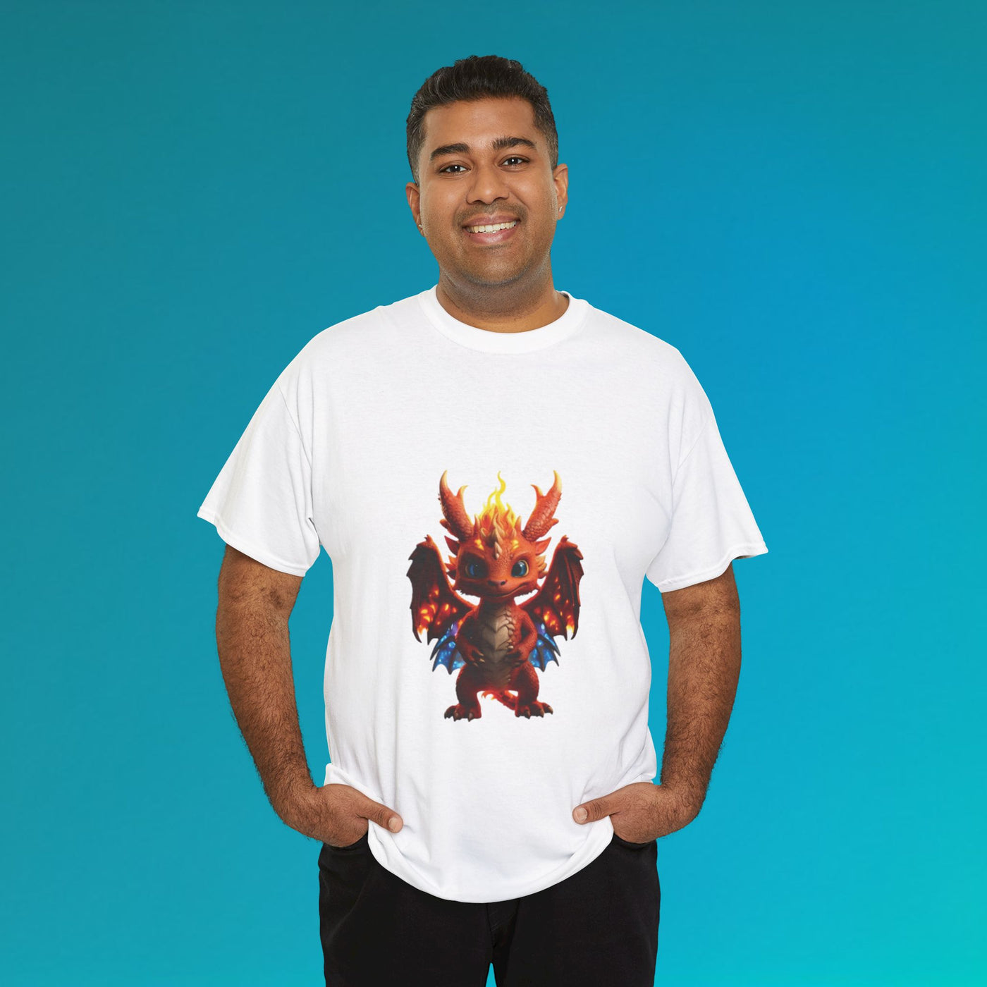 Fantasy Dragon Unisex Heavy Cotton Tee - Bold & Playful Graphic T-Shirt