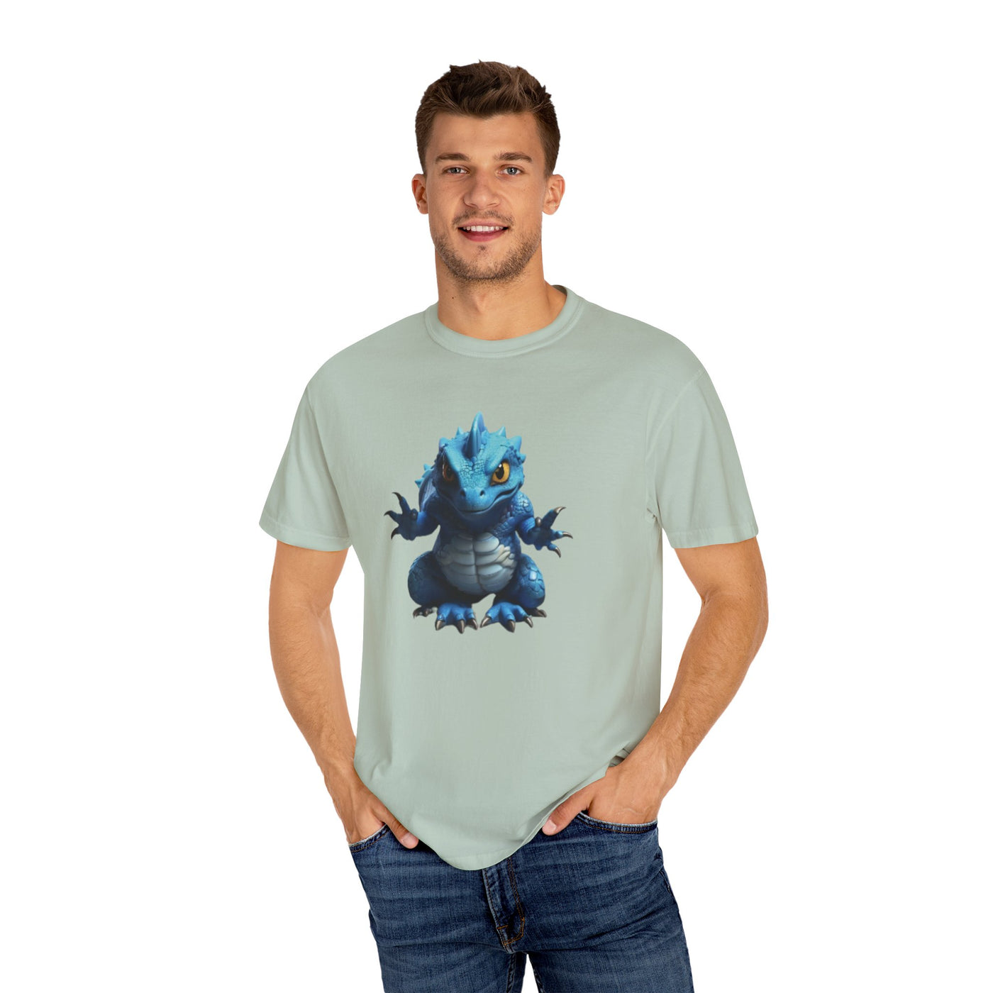Cute Blue Dragon Unisex Garment-Dyed T-Shirt
