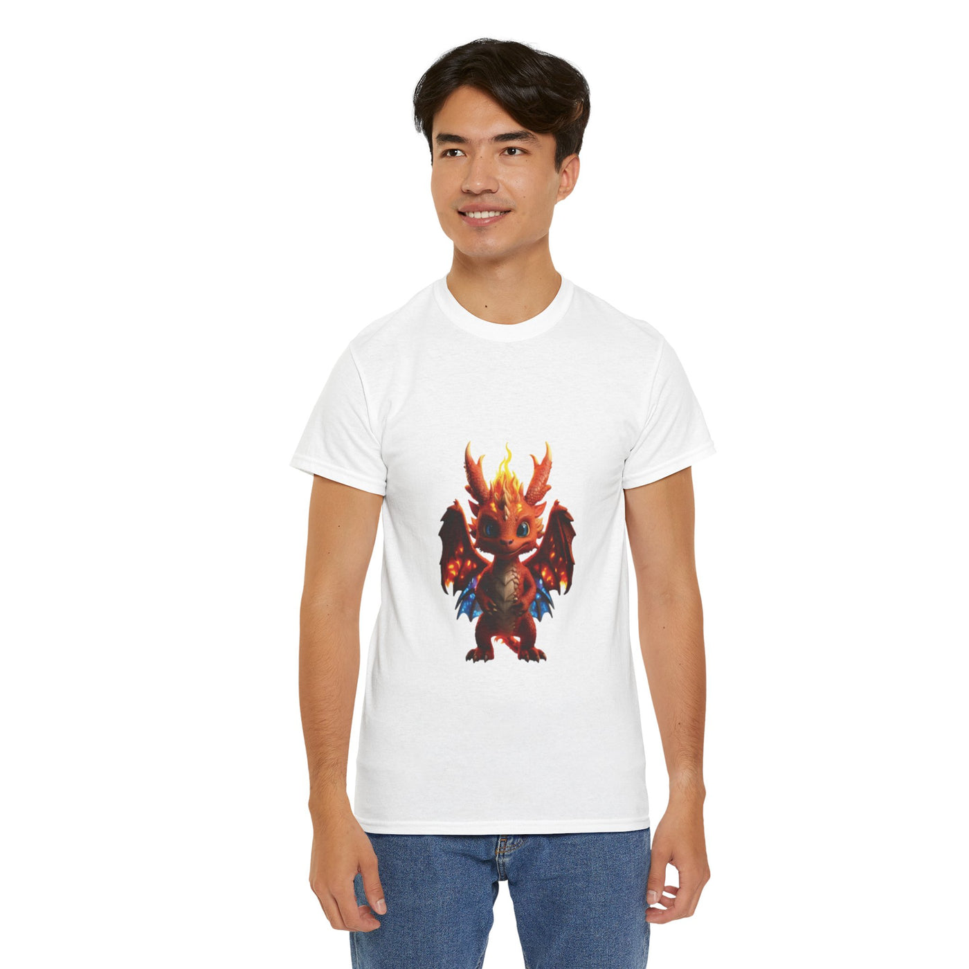 Fantasy Dragon Unisex Heavy Cotton Tee - Bold & Playful Graphic T-Shirt
