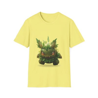 Cute Nature-Inspired Unisex Softstyle T-Shirt with Leaf Monster Design