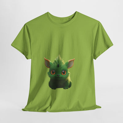 Cute Green Creature Unisex Heavy Cotton Tee