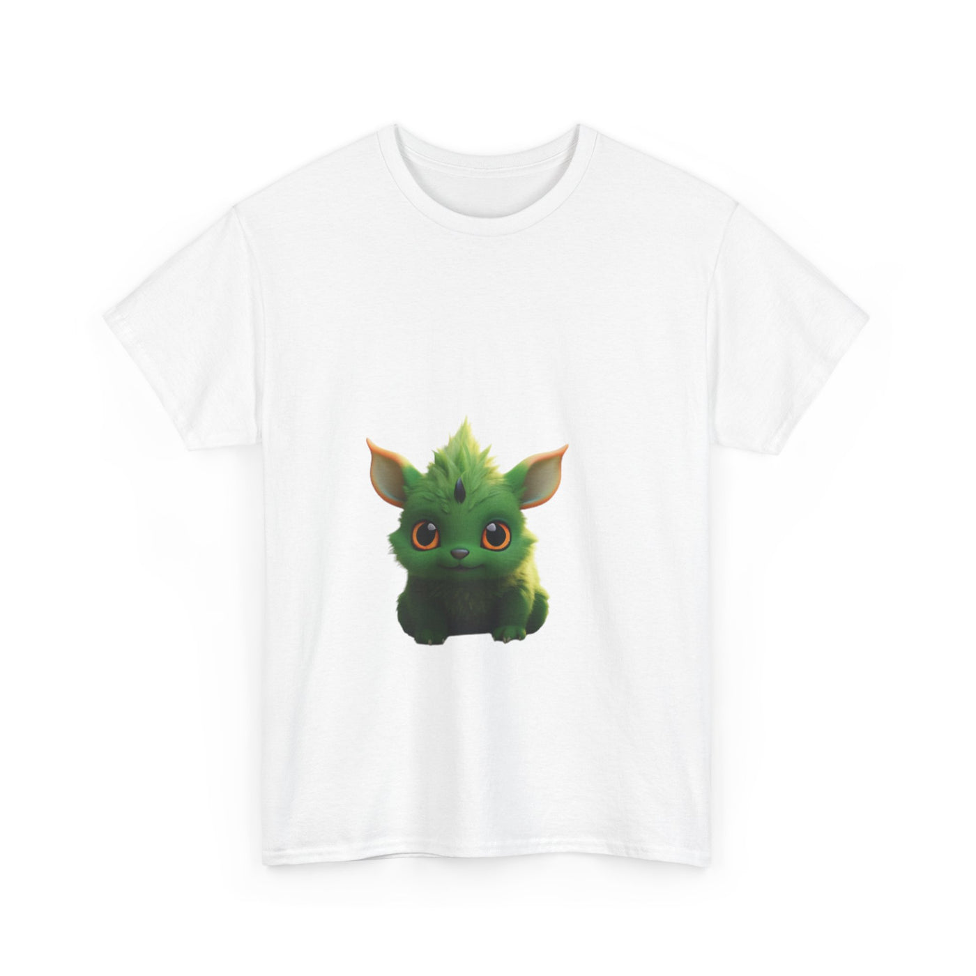 Cute Green Creature Unisex Heavy Cotton Tee