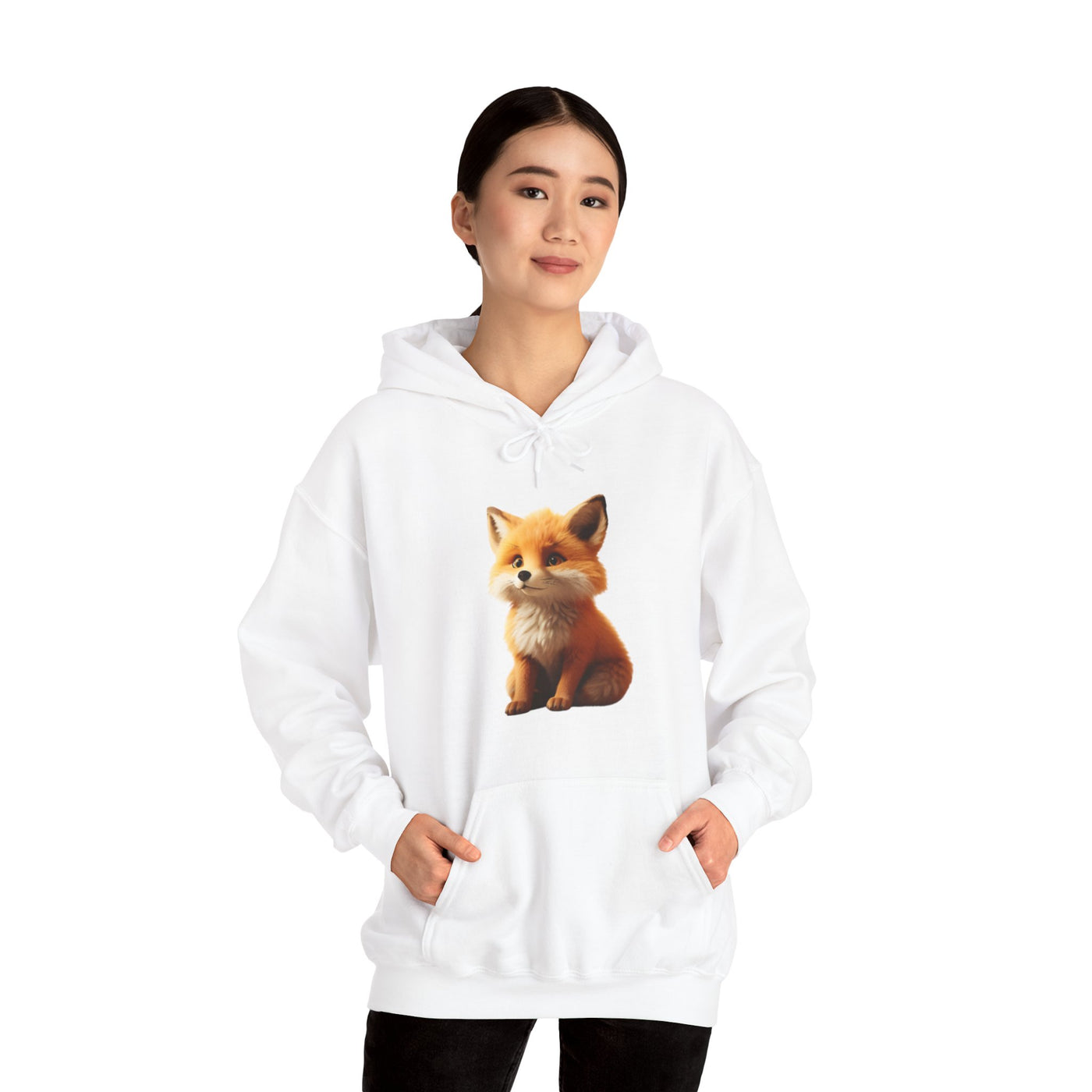 Adorable Fox Design Unisex Hoodie – Cozy Animal Lover Sweatshirt
