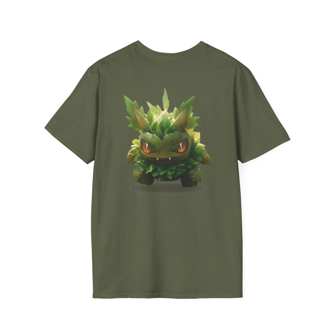 Cute Nature-Inspired Unisex Softstyle T-Shirt with Leaf Monster Design