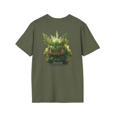 Cute Nature-Inspired Unisex Softstyle T-Shirt with Leaf Monster Design