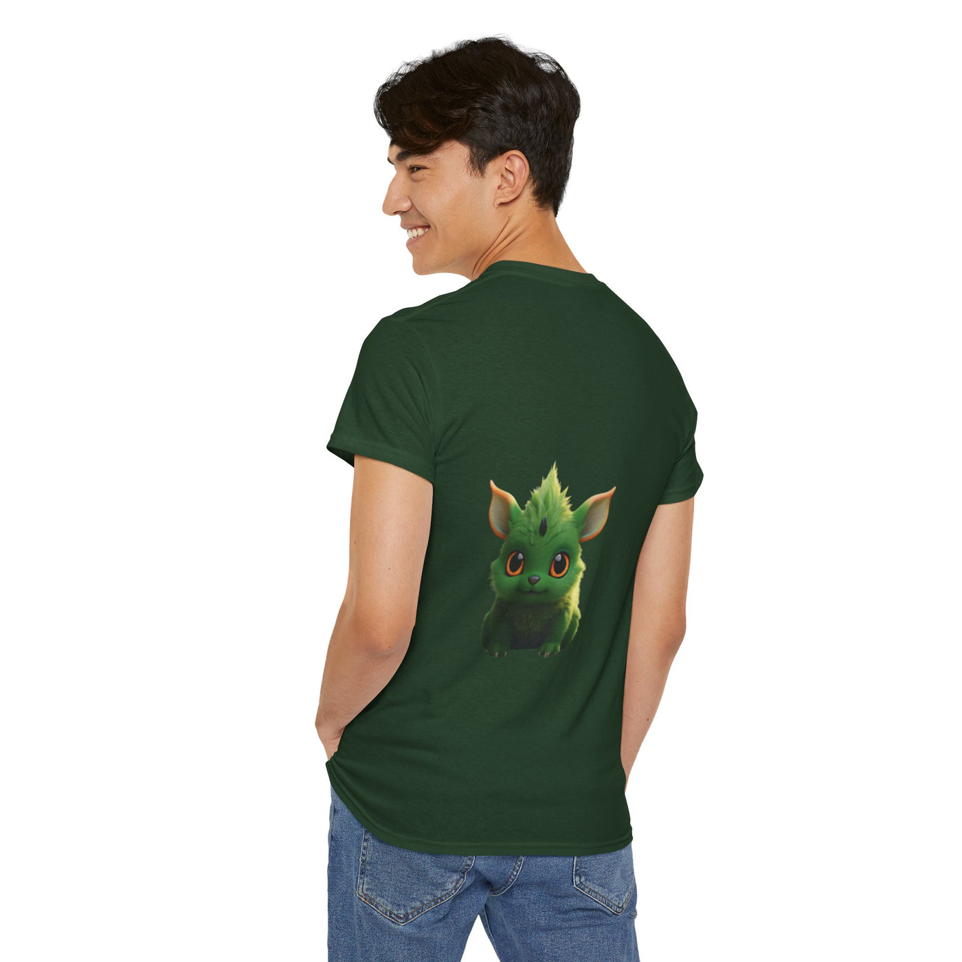 Cute Green Creature Unisex Heavy Cotton Tee