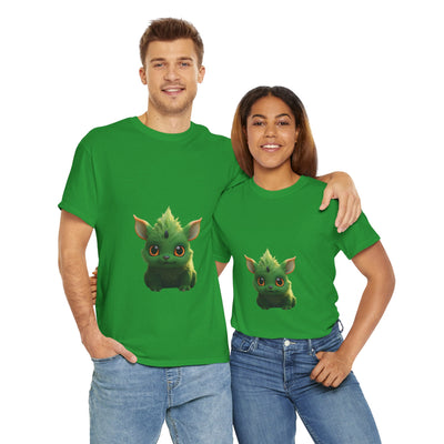 Cute Green Creature Unisex Heavy Cotton Tee