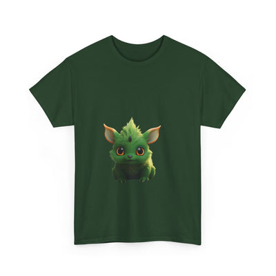 Cute Green Creature Unisex Heavy Cotton Tee
