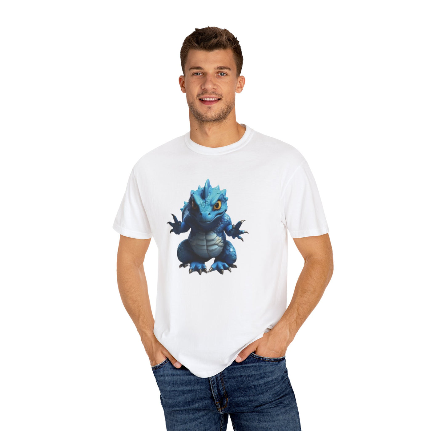 Cute Blue Dragon Unisex Garment-Dyed T-Shirt