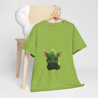 Cute Green Creature Unisex Heavy Cotton Tee