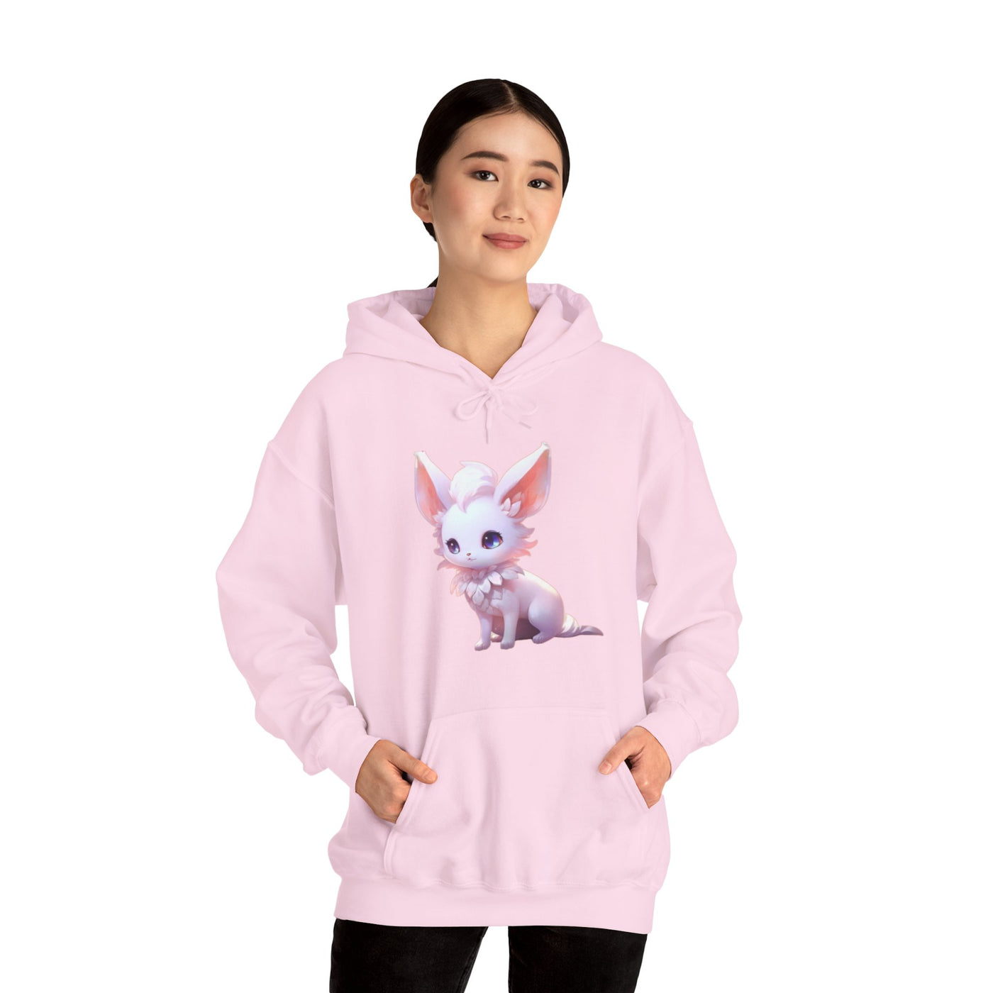 Cute Cartoon Animal Hoodie - Unisex Heavy Blend™ Sweatshirt with Adorable Bunny Design