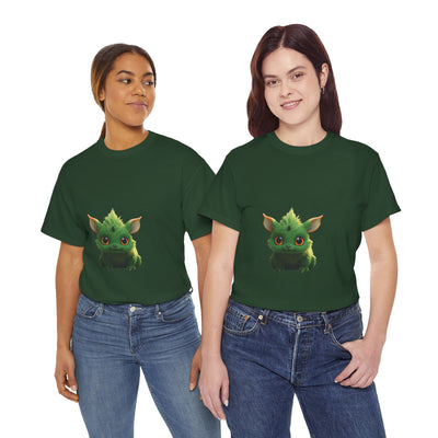 Cute Green Creature Unisex Heavy Cotton Tee