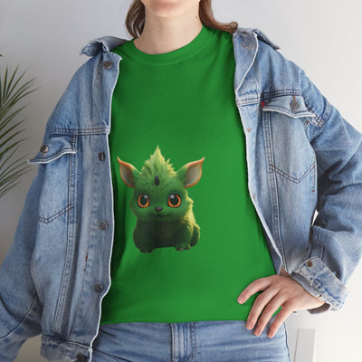 Cute Green Creature Unisex Heavy Cotton Tee