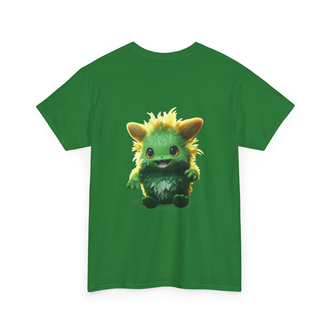Cute Green Creature Unisex Heavy Cotton Tee | Fun Graphic Tee for Kids & Young Adults