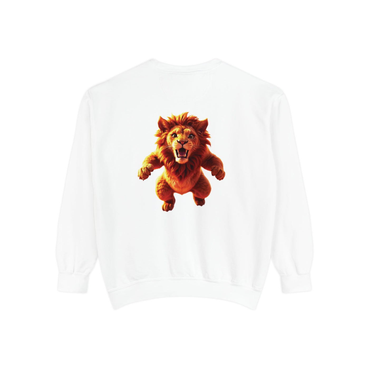 Playful Lion Graphic Unisex Sweatshirt - Garment-Dyed Comfort