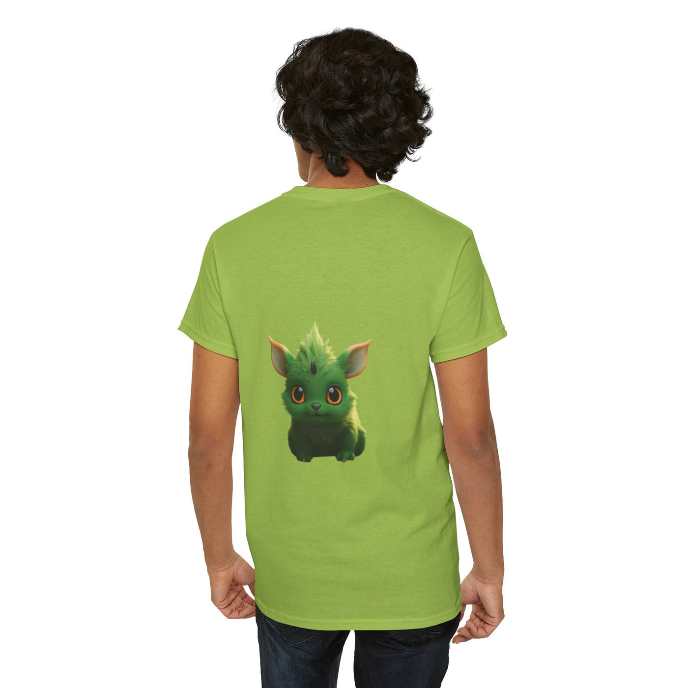Cute Green Creature Unisex Heavy Cotton Tee