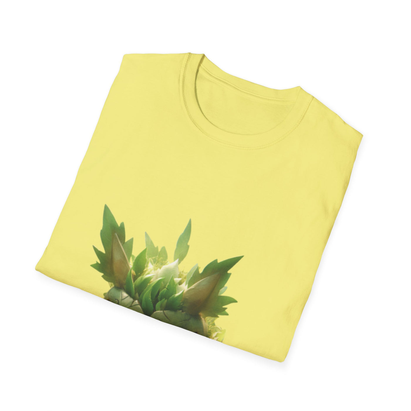 Cute Nature-Inspired Unisex Softstyle T-Shirt with Leaf Monster Design