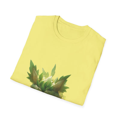Cute Nature-Inspired Unisex Softstyle T-Shirt with Leaf Monster Design