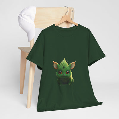 Cute Green Creature Unisex Heavy Cotton Tee