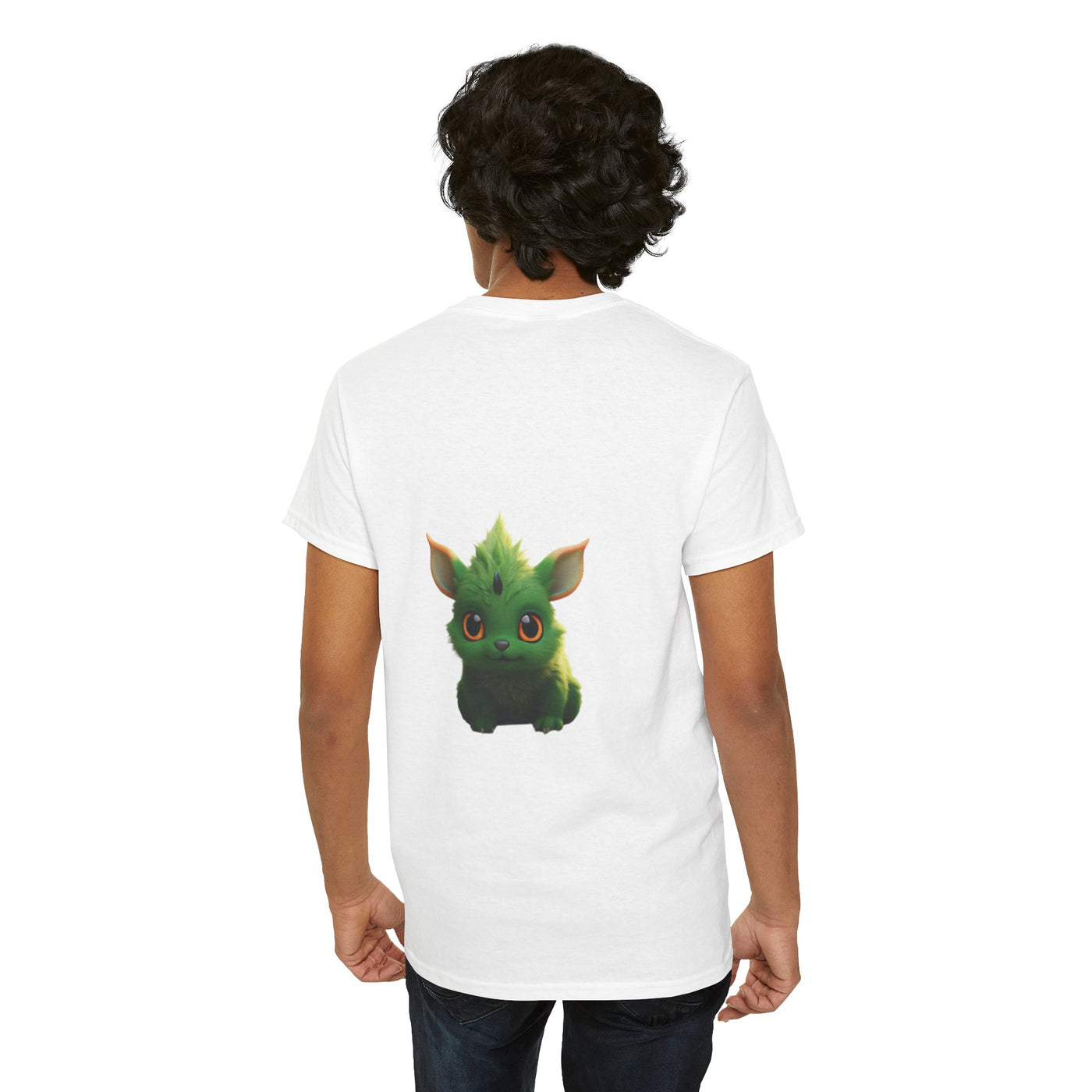 Cute Green Creature Unisex Heavy Cotton Tee