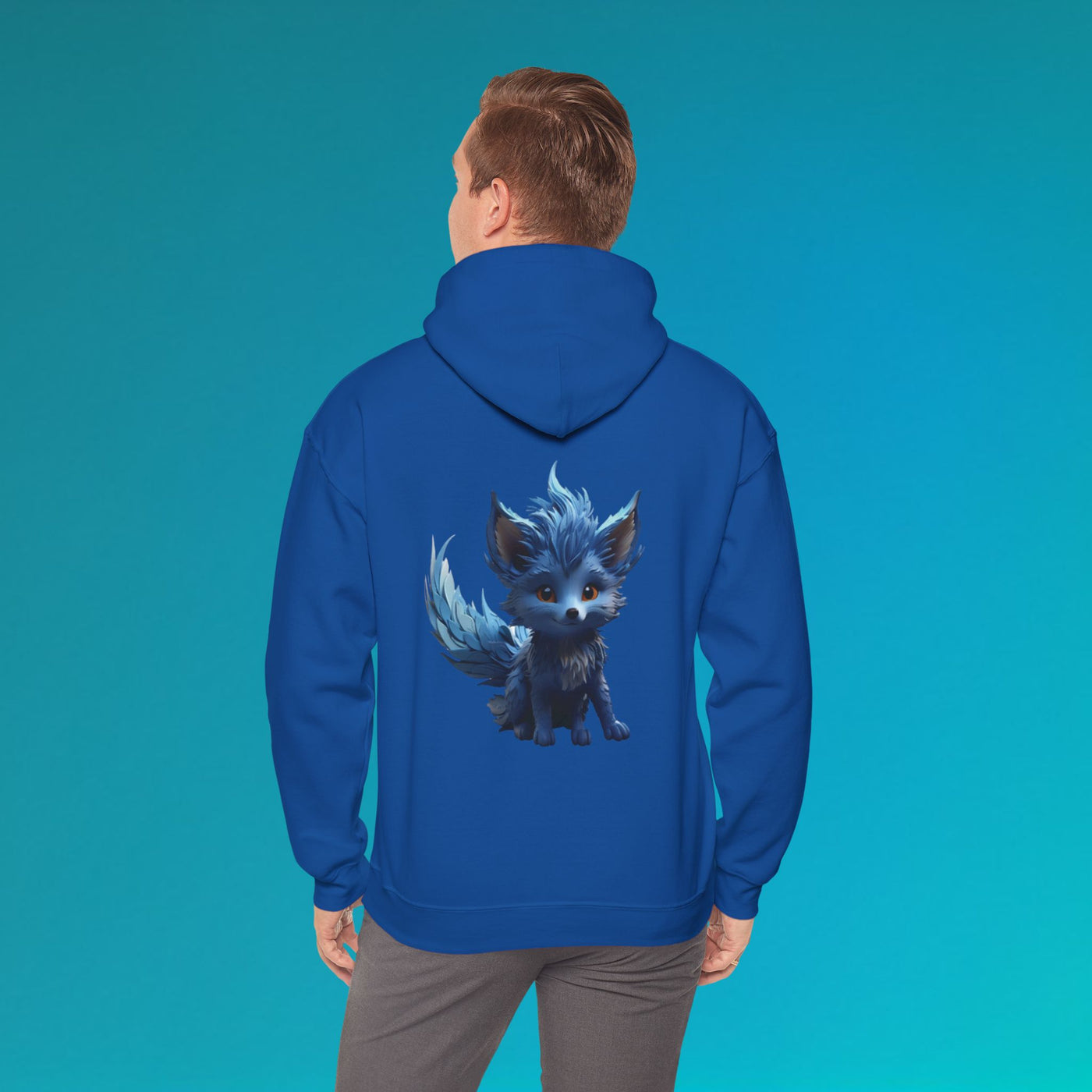 Cute Blue Fox Hoodie for Animal Lovers