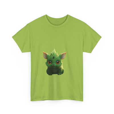 Cute Green Creature Unisex Heavy Cotton Tee