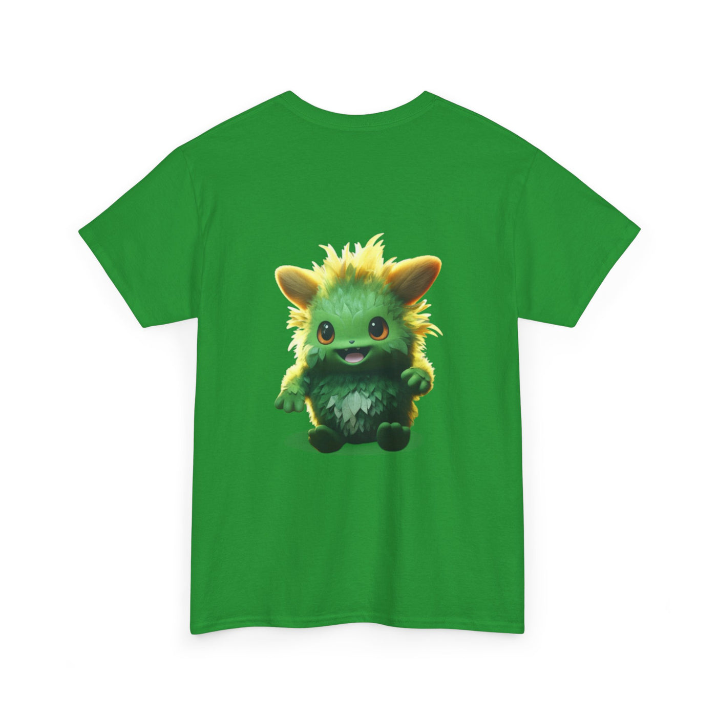 Cute Green Creature Unisex Heavy Cotton Tee | Fun Graphic Tee for Kids & Young Adults