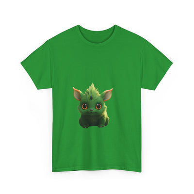 Cute Green Creature Unisex Heavy Cotton Tee