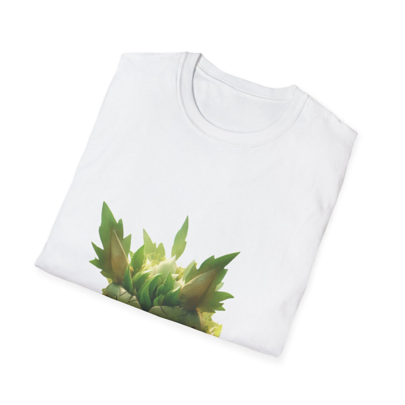 Cute Nature-Inspired Unisex Softstyle T-Shirt with Leaf Monster Design