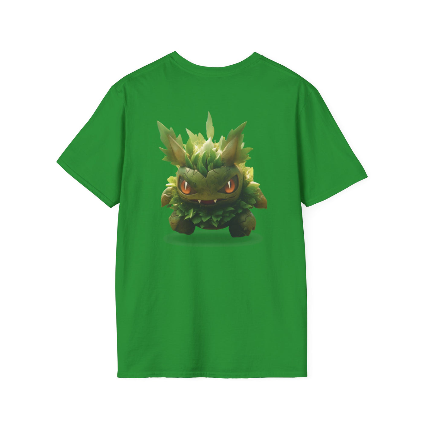 Cute Nature-Inspired Unisex Softstyle T-Shirt with Leaf Monster Design