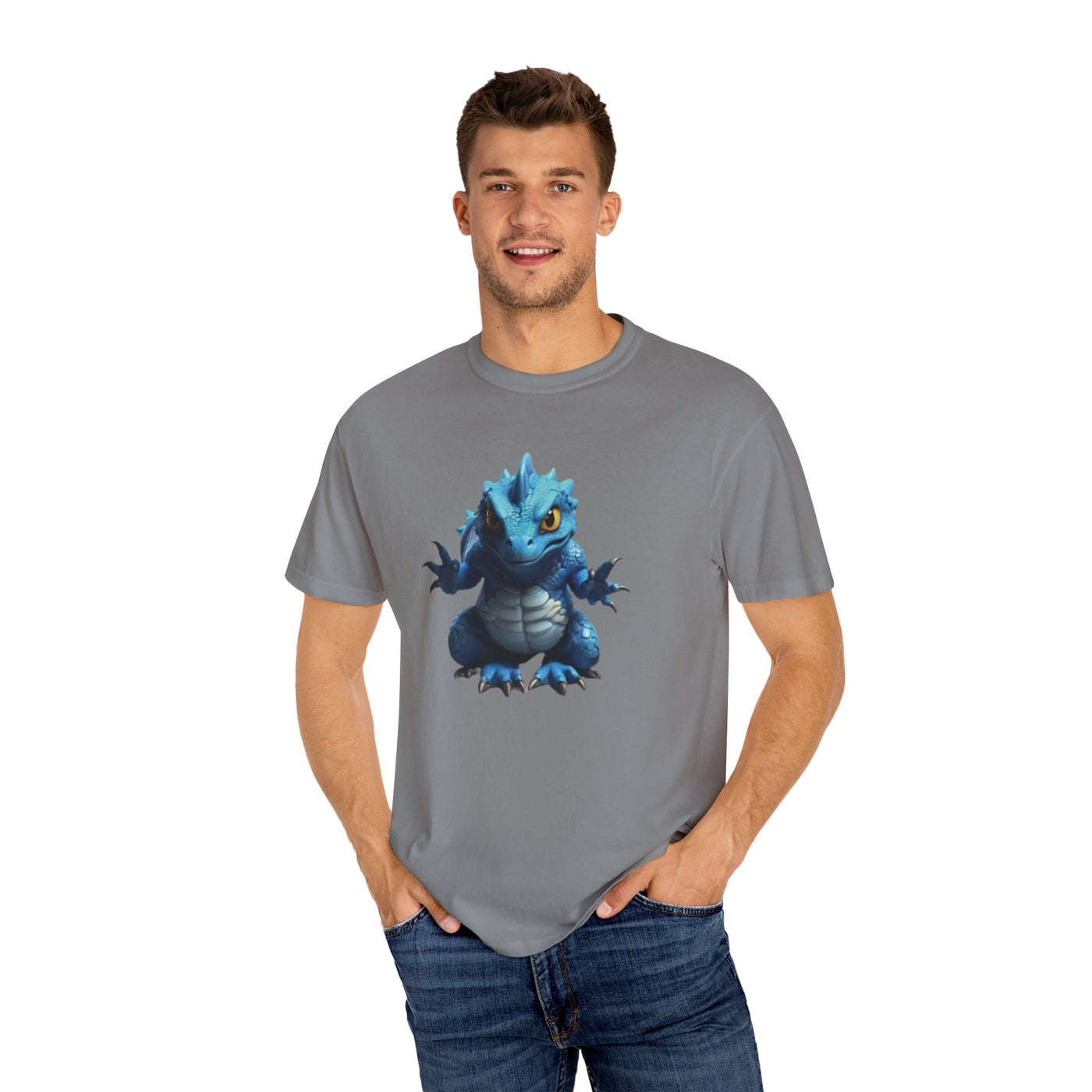 Cute Blue Dragon Unisex Garment-Dyed T-Shirt