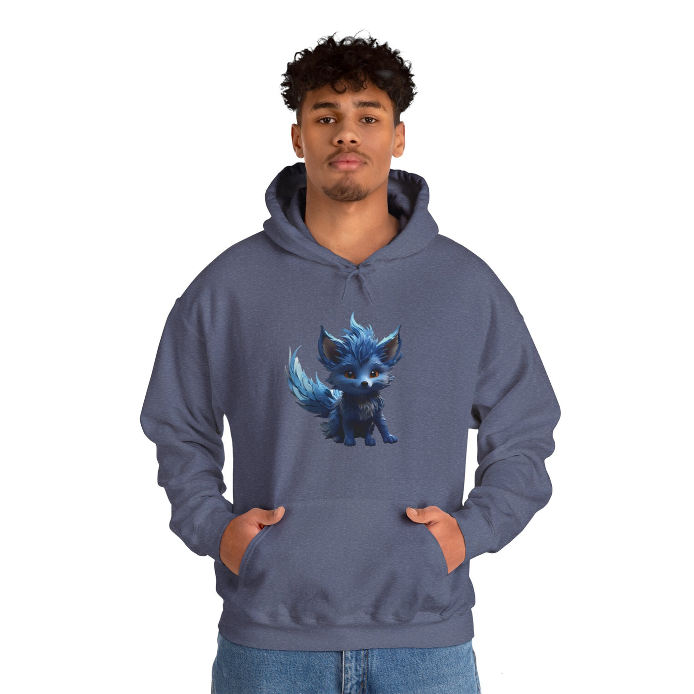 Cute Blue Fox Hoodie for Animal Lovers