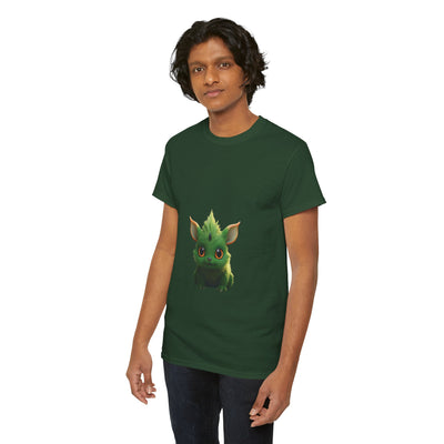 Cute Green Creature Unisex Heavy Cotton Tee