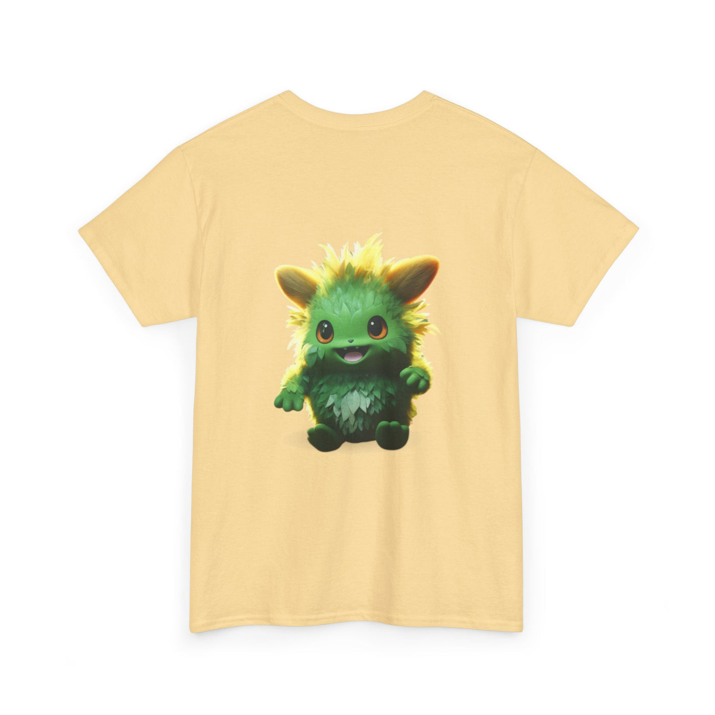 Cute Green Creature Unisex Heavy Cotton Tee | Fun Graphic Tee for Kids & Young Adults