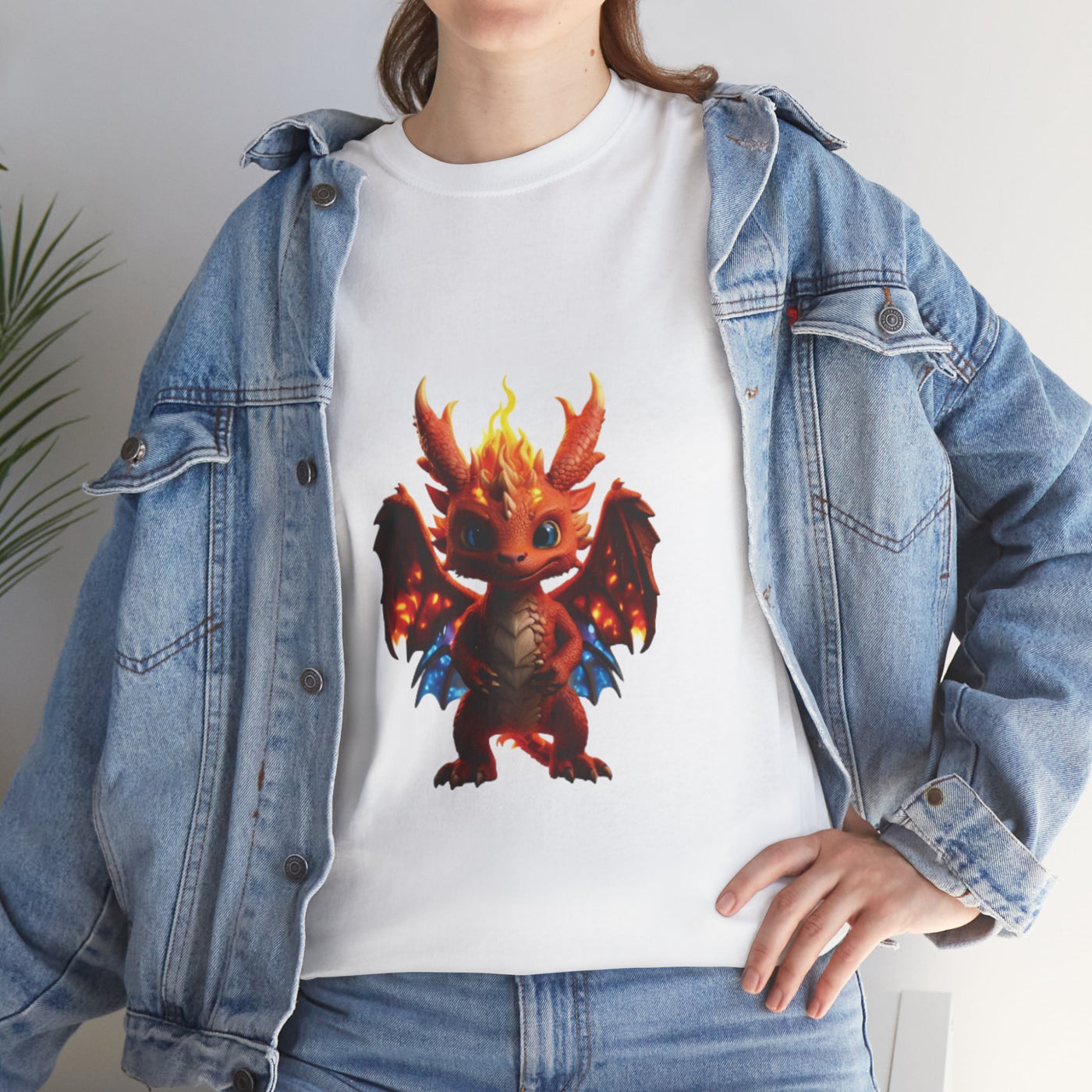 Fantasy Dragon Unisex Heavy Cotton Tee - Bold & Playful Graphic T-Shirt