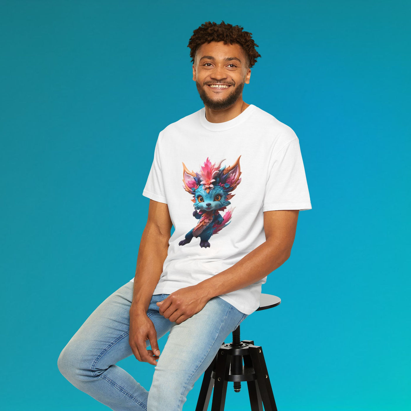 Whimsical Fantasy Creature T-Shirt - Unisex Garment-Dyed Tee