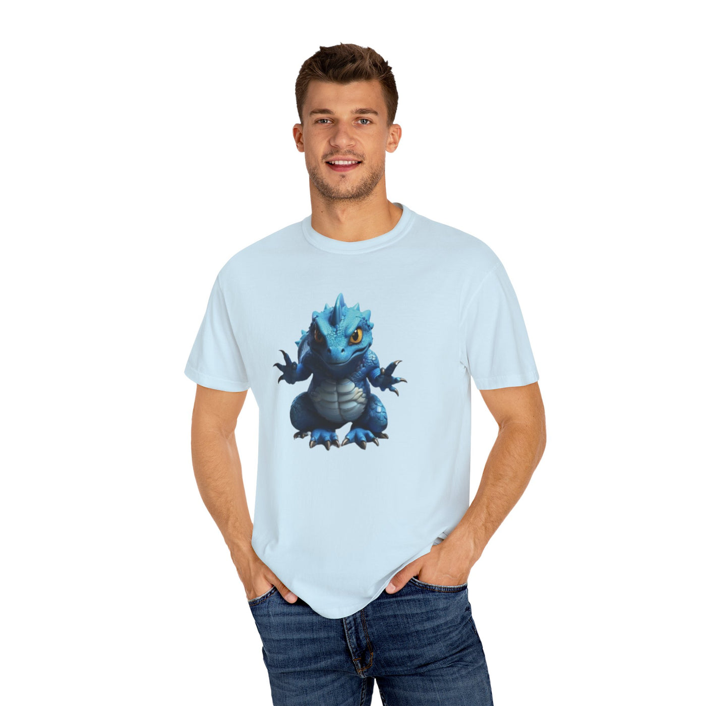 Cute Blue Dragon Unisex Garment-Dyed T-Shirt