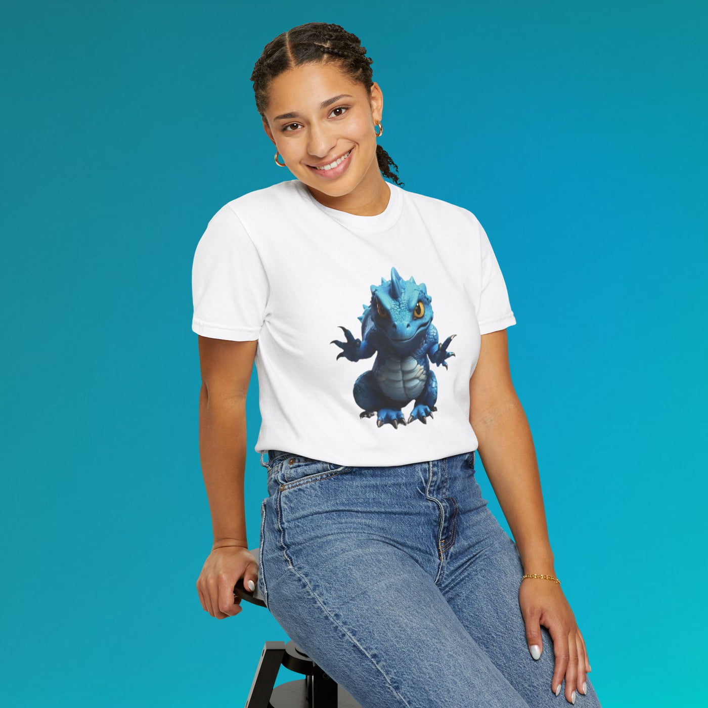 Cute Blue Dragon Unisex Garment-Dyed T-Shirt