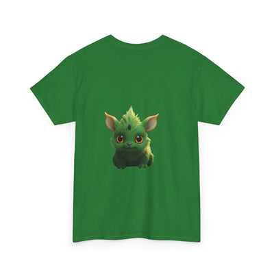 Cute Green Creature Unisex Heavy Cotton Tee