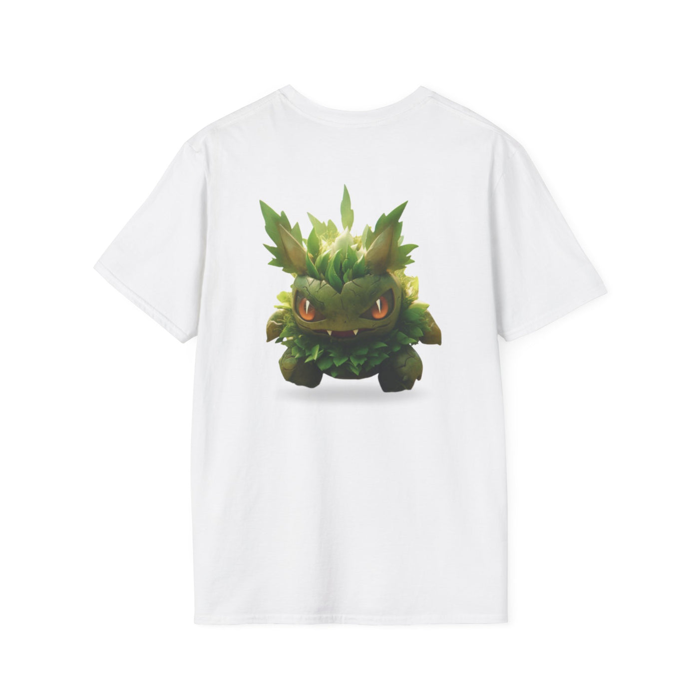 Cute Nature-Inspired Unisex Softstyle T-Shirt with Leaf Monster Design