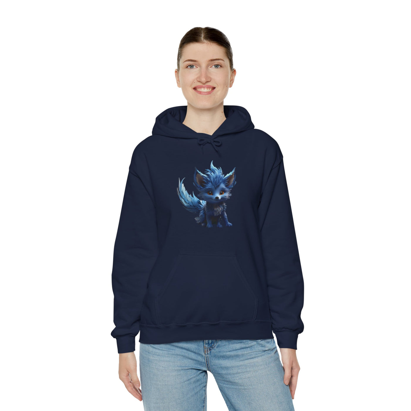 Cute Blue Fox Hoodie for Animal Lovers